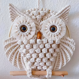 Boho Handcrafted Macrame Owl Hanging