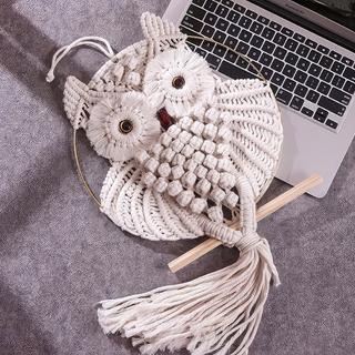 Boho Handcrafted Macrame Owl Hanging